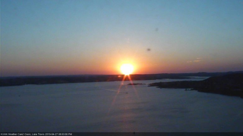 Lake Travis webcam, April 27, 2019 7:05 PM CT