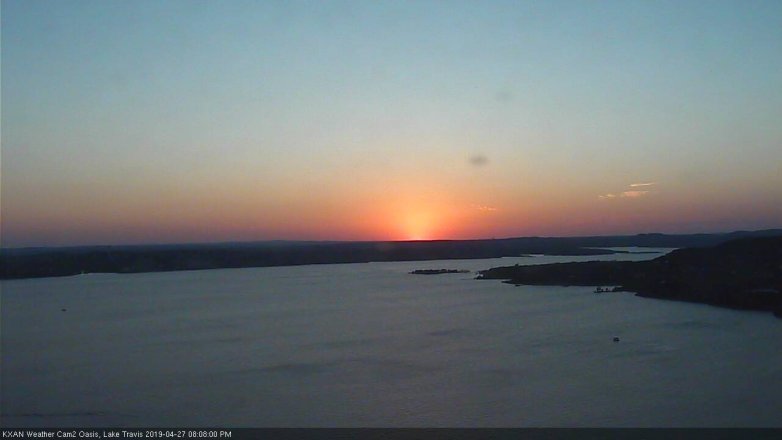 Lake Travis webcam, April 27, 2019 7:10 PM CT