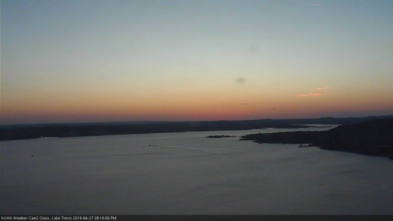 Lake Travis webcam, April 27, 2019 7:20 PM CT