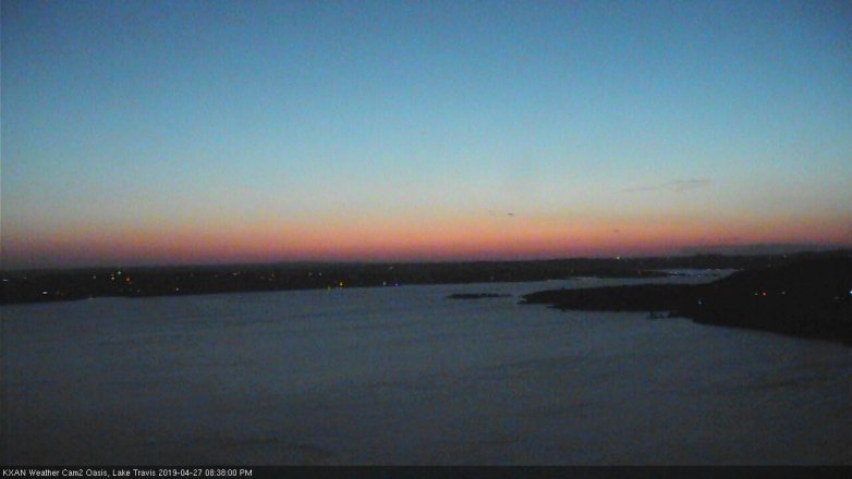 Lake Travis webcam, April 27, 2019 7:40 PM CT