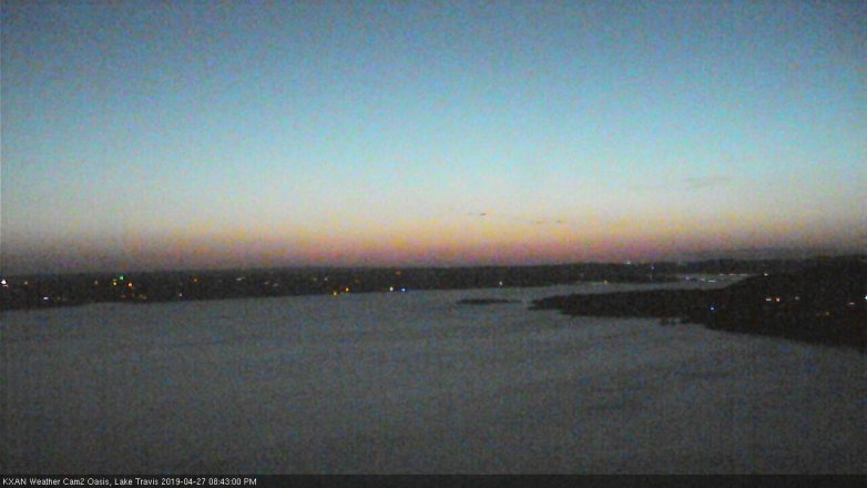 Lake Travis webcam, April 27, 2019 7:45 PM CT