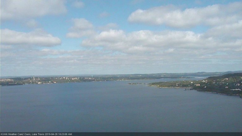 Lake Travis webcam, April 28, 2019 9:25 AM CT