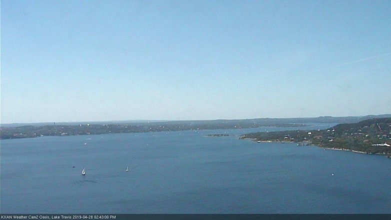 Lake Travis webcam, April 28, 2019 1:45 PM CT