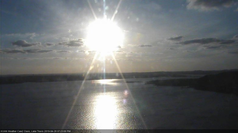 Lake Travis webcam, April 28, 2019 6:25 PM CT