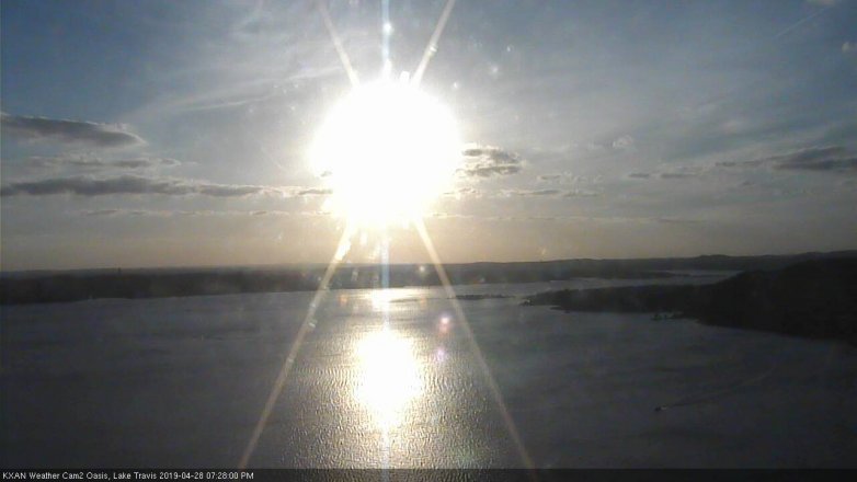 Lake Travis webcam, April 28, 2019 6:30 PM CT