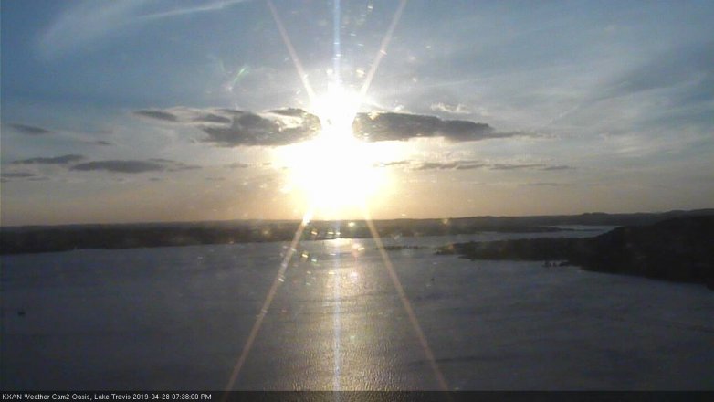 Lake Travis webcam, April 28, 2019 6:40 PM CT