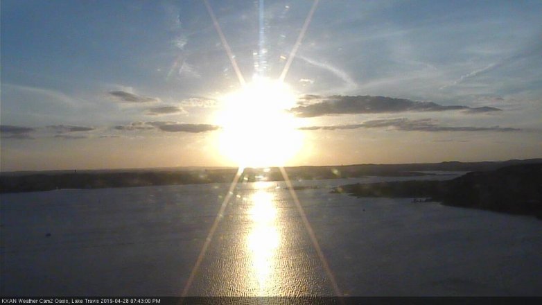 Lake Travis webcam, April 28, 2019 6:45 PM CT