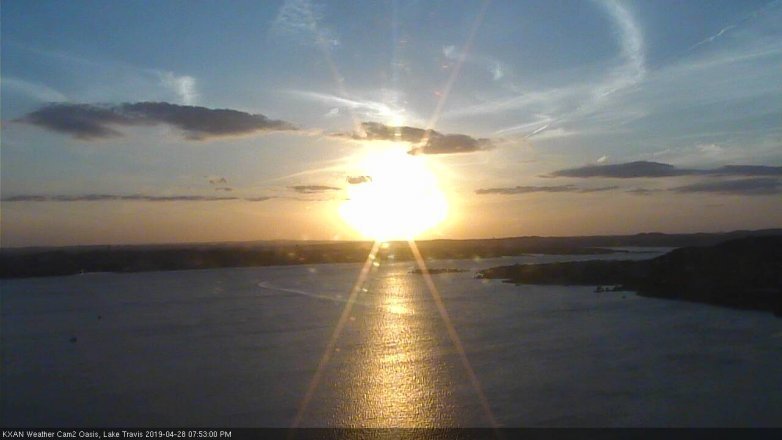 Lake Travis webcam, April 28, 2019 6:55 PM CT