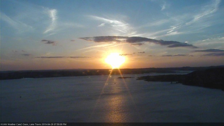 Lake Travis webcam, April 28, 2019 7:00 PM CT