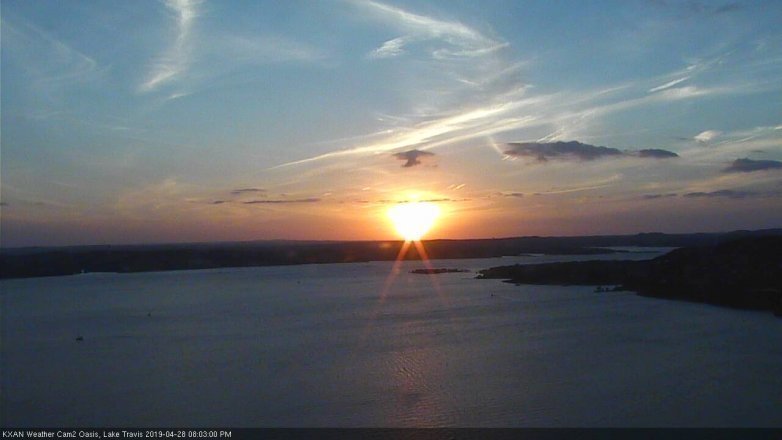 Lake Travis webcam, April 28, 2019 7:05 PM CT