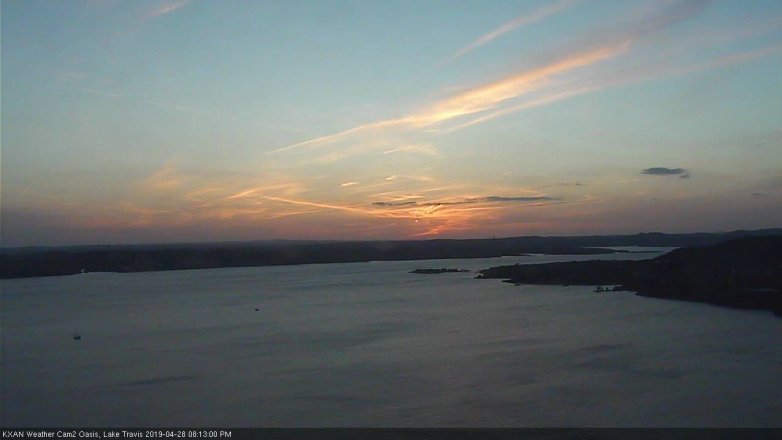 Lake Travis webcam, April 28, 2019 7:15 PM CT