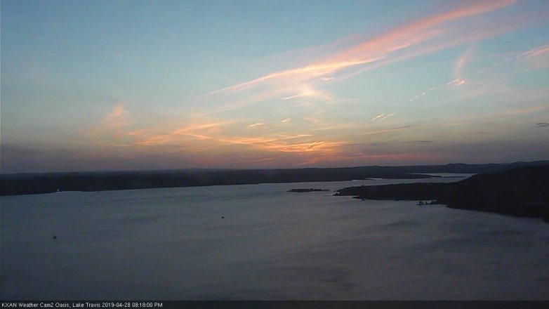 Lake Travis webcam, April 28, 2019 7:20 PM CT
