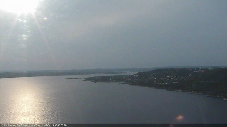 Lake Travis webcam, April 29, 2019 5:45 PM CT