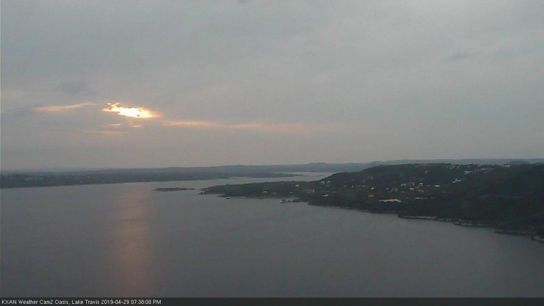 Lake Travis webcam, April 29, 2019 6:40 PM CT