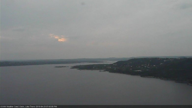 Lake Travis webcam, April 29, 2019 6:45 PM CT