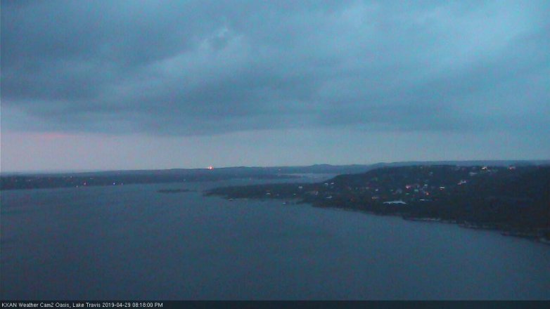 Lake Travis webcam, April 29, 2019 7:20 PM CT