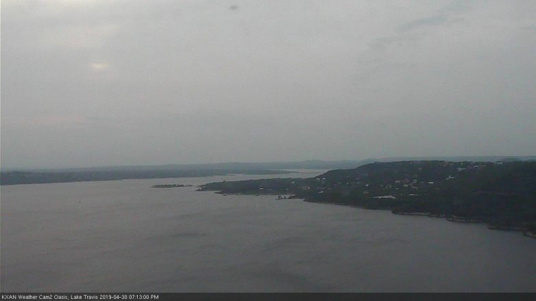 Lake Travis webcam, April 30, 2019 6:15 PM CT