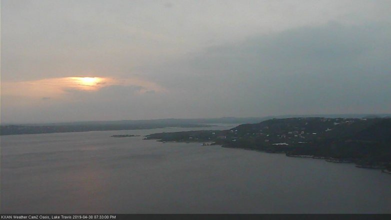 Lake Travis webcam, April 30, 2019 6:35 PM CT