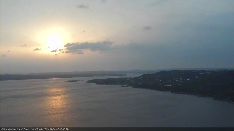Lake Travis webcam, April 30, 2019 6:40 PM CT