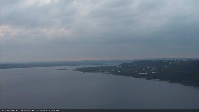 Lake Travis webcam, April 30, 2019 7:00 PM CT