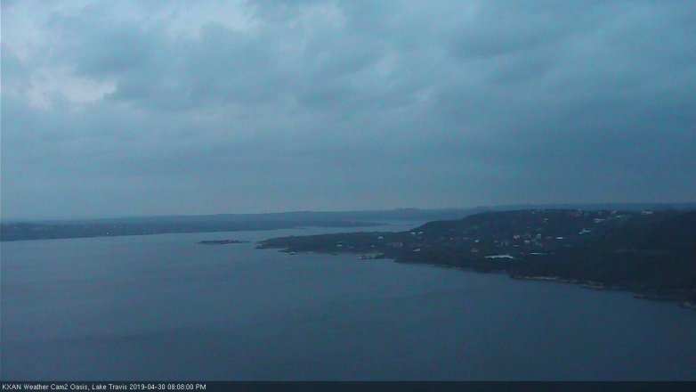 Lake Travis webcam, April 30, 2019 7:10 PM CT
