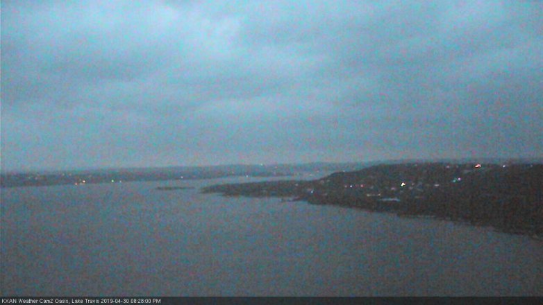 Lake Travis webcam, April 30, 2019 7:30 PM CT