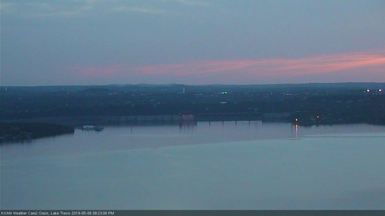 Lake Travis webcam, May 8, 2019 7:25 PM CT