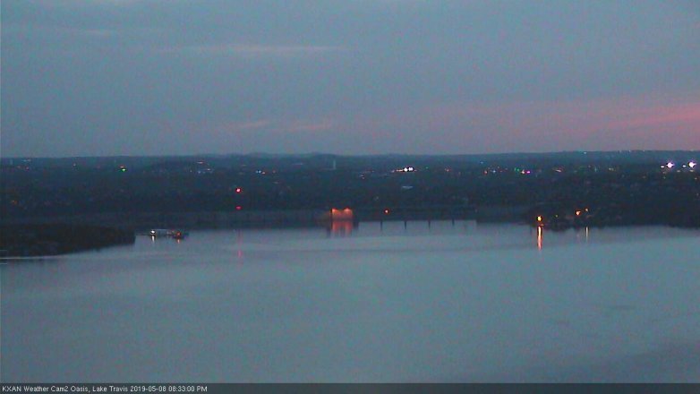 Lake Travis webcam, May 8, 2019 7:35 PM CT