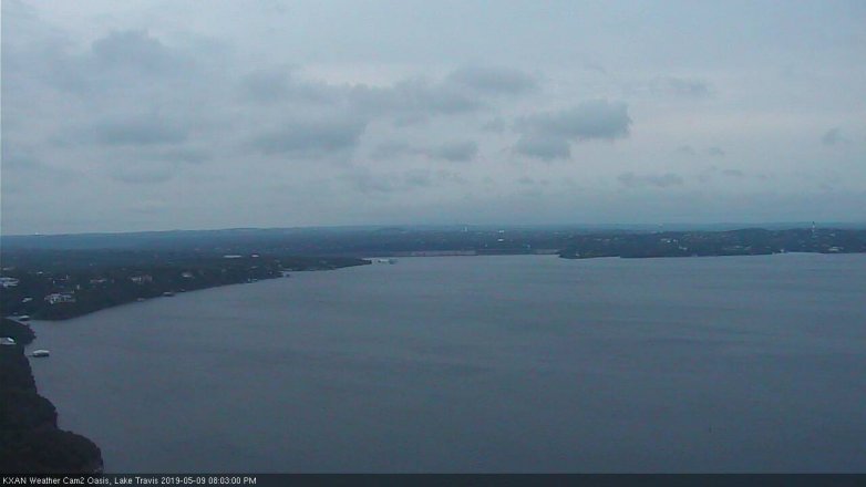 Lake Travis webcam, May 9, 2019 7:05 PM CT
