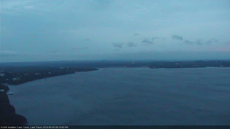 Lake Travis webcam, May 9, 2019 7:20 PM CT