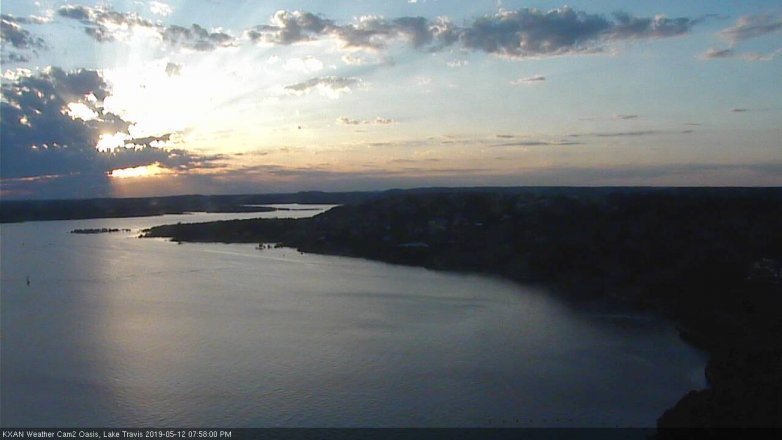 Lake Travis webcam, May 12, 2019 7:00 PM CT