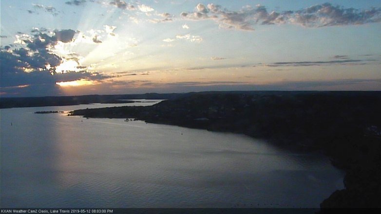 Lake Travis webcam, May 12, 2019 7:05 PM CT