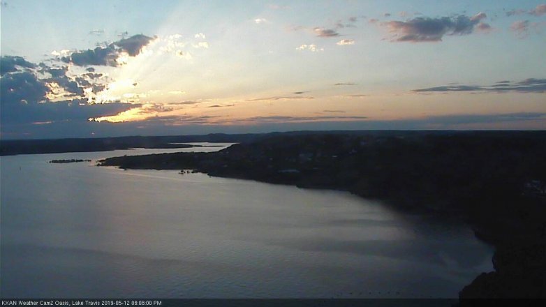 Lake Travis webcam, May 12, 2019 7:10 PM CT