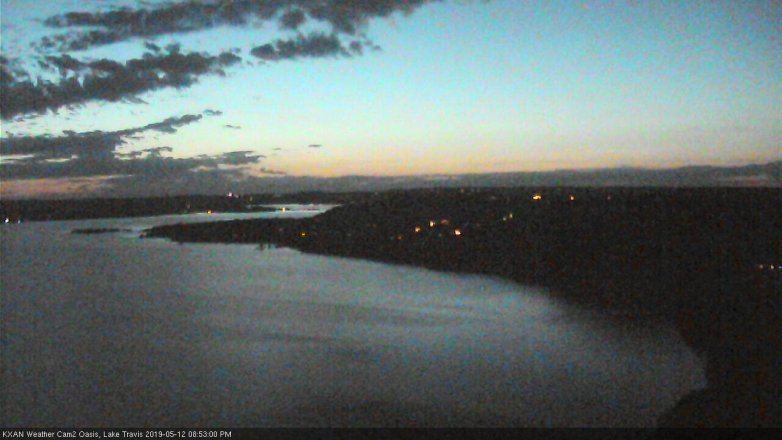 Lake Travis webcam, May 12, 2019 7:55 PM CT
