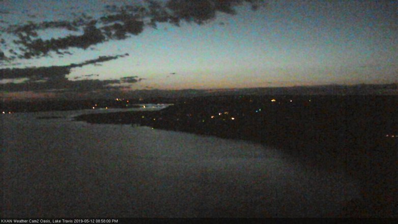 Lake Travis webcam, May 12, 2019 8:00 PM CT