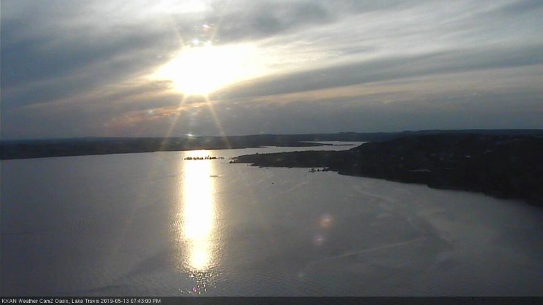Lake Travis webcam, May 13, 2019 6:45 PM CT