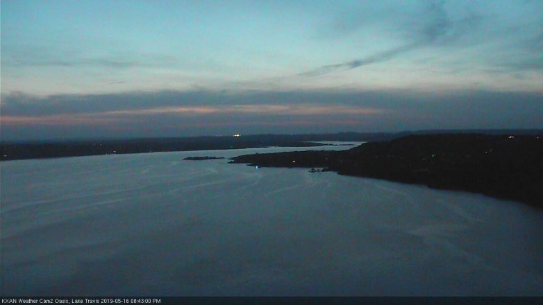 Lake Travis webcam, May 16, 2019 7:45 PM CT