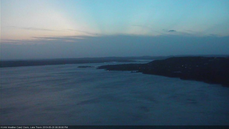 Lake Travis webcam, May 20, 2019 7:40 PM CT