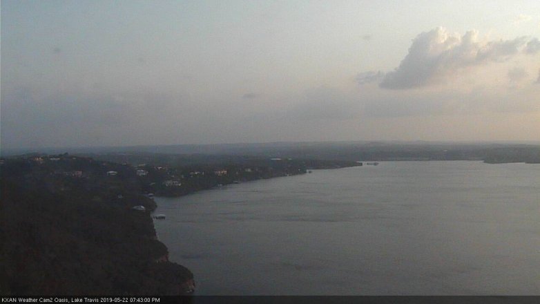 Lake Travis webcam, May 22, 2019 6:45 PM CT