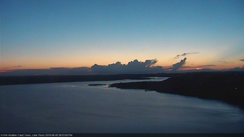 Lake Travis webcam, June 5, 2019 7:55 PM CT