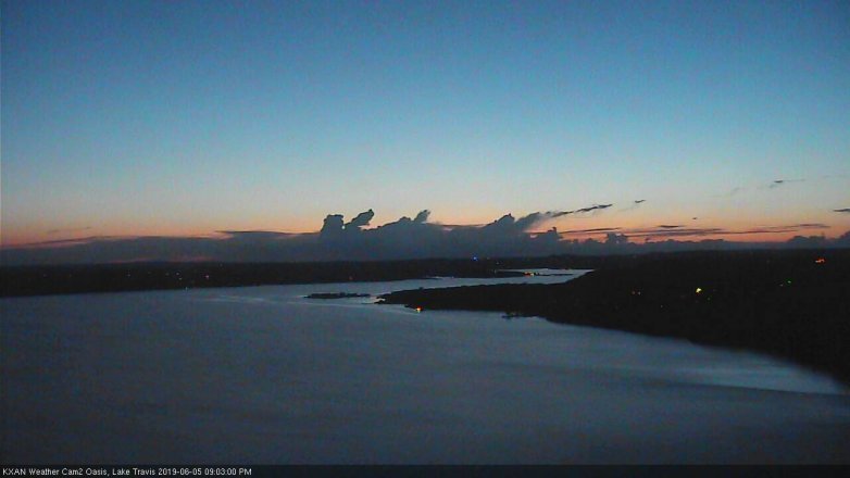 Lake Travis webcam, June 5, 2019 8:05 PM CT