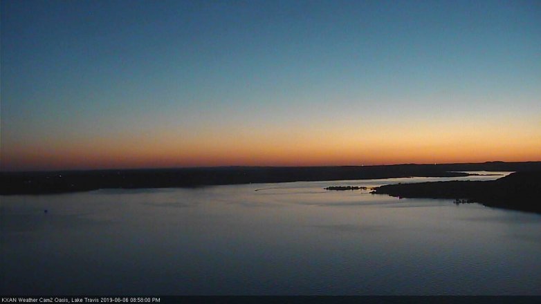 Lake Travis webcam, June 6, 2019 8:00 PM CT