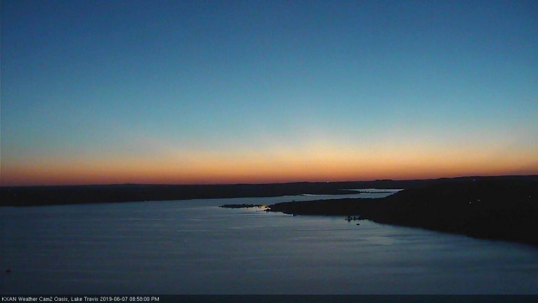 Lake Travis webcam, June 7, 2019 8:00 PM CT