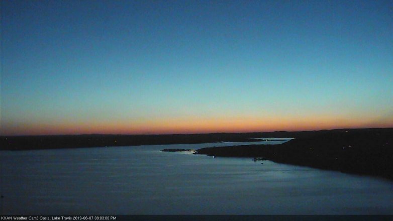 Lake Travis webcam, June 7, 2019 8:05 PM CT