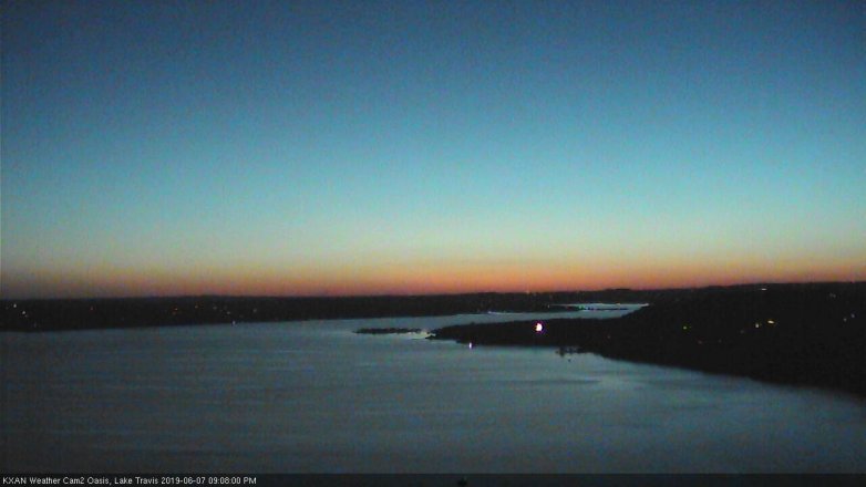 Lake Travis webcam, June 7, 2019 8:10 PM CT