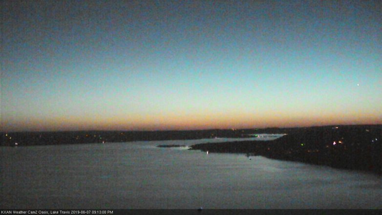 Lake Travis webcam, June 7, 2019 8:15 PM CT