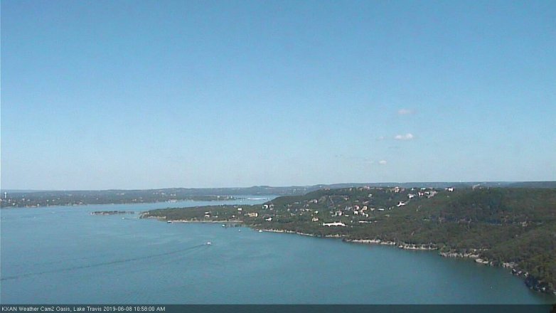 Lake Travis webcam, June 8, 2019 10:00 AM CT