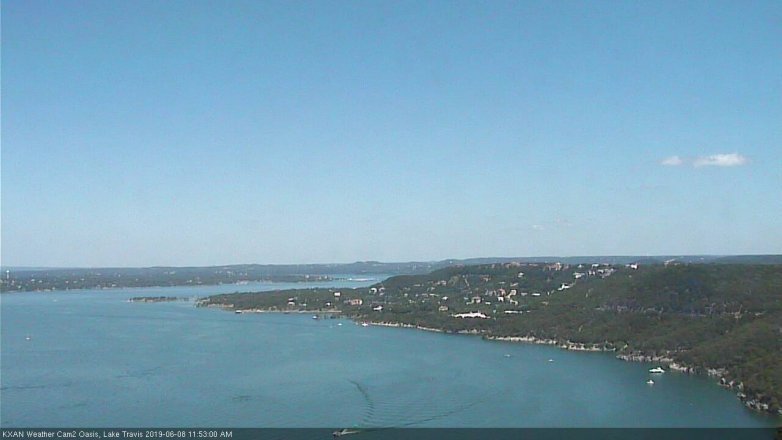 Lake Travis webcam, June 8, 2019 10:55 AM CT