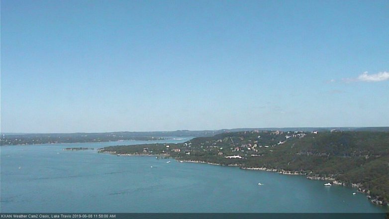 Lake Travis webcam, June 8, 2019 11:00 AM CT