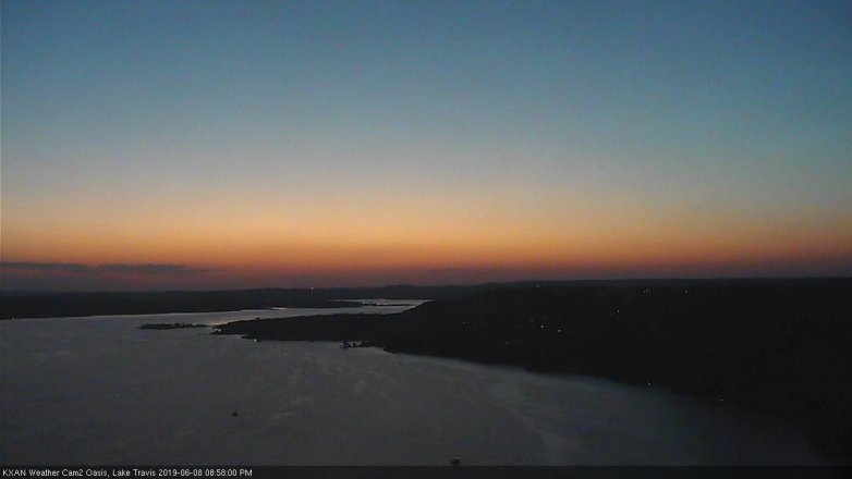 Lake Travis webcam, June 8, 2019 8:00 PM CT